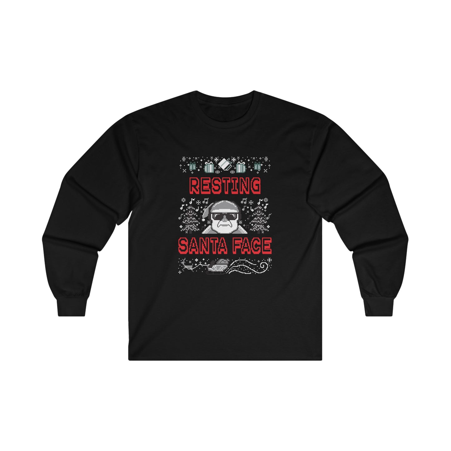 Resting Santa Face Long Sleeve Tee