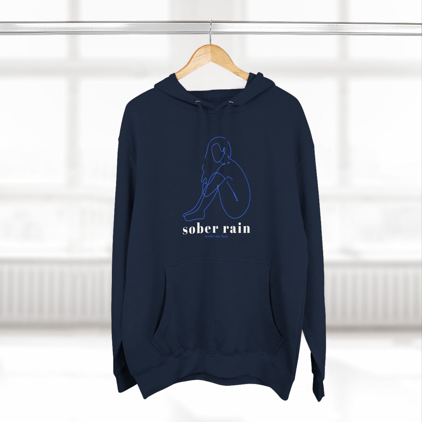 Sober Rain Washes Me Clean Fleece Hoodie