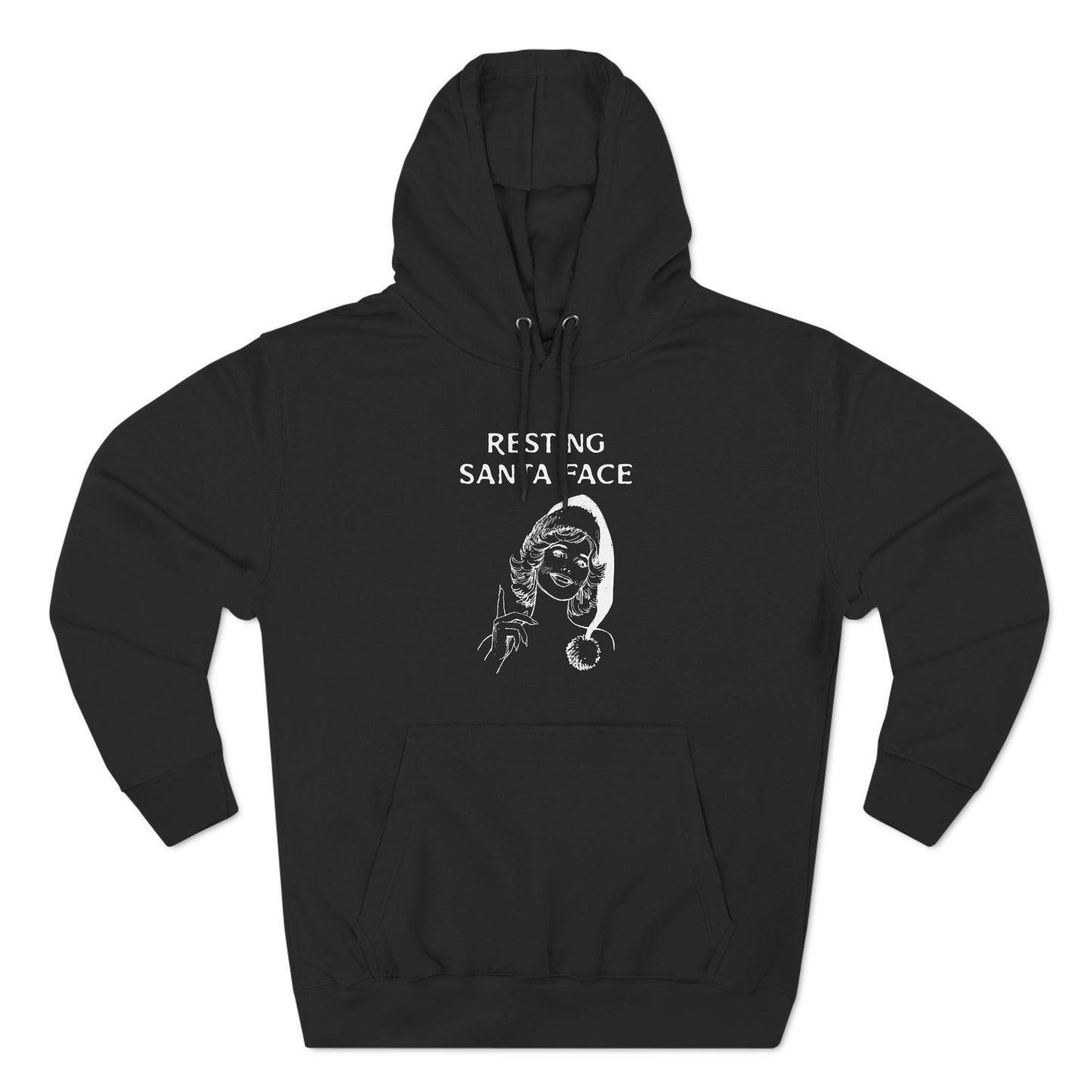 Resting Santa Face Fleece Hoodie