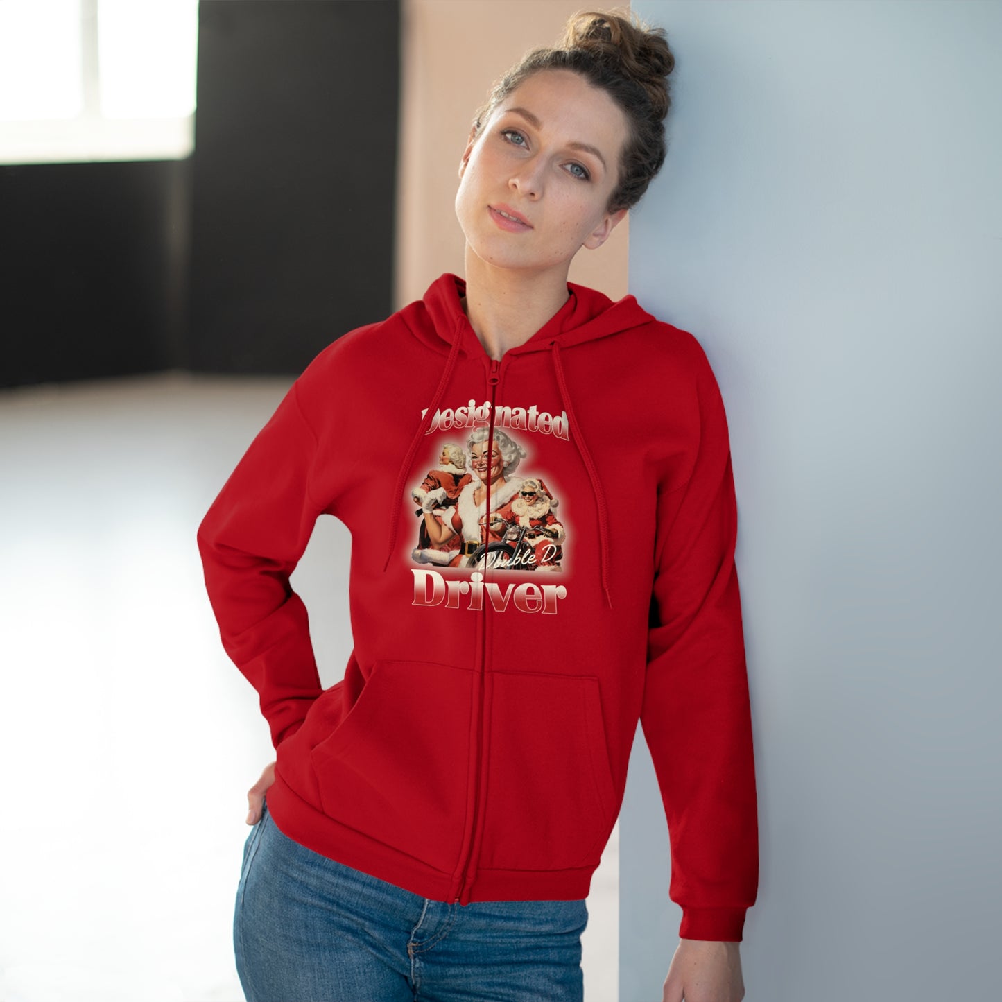 Designated Driver (Sexy Mrs. Claus) Zip Hoodie