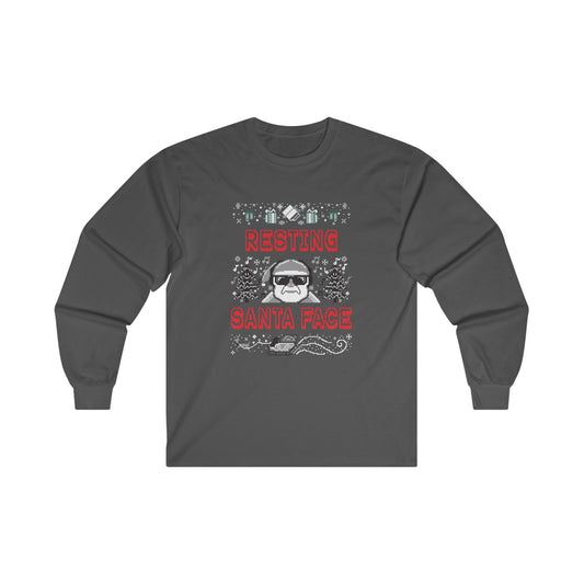 Resting Santa Face Long Sleeve Tee