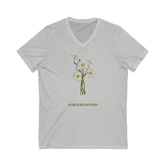 Sober Blossoms V-Neck Tee