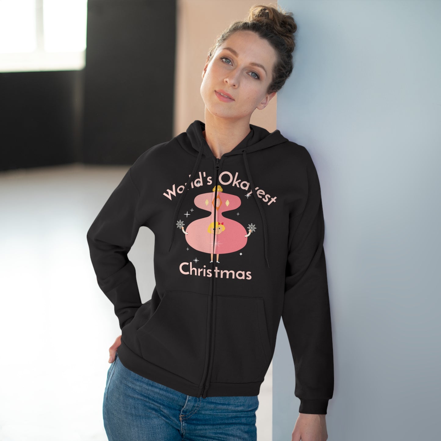 World's Okayest Christmas Zip Hoodie