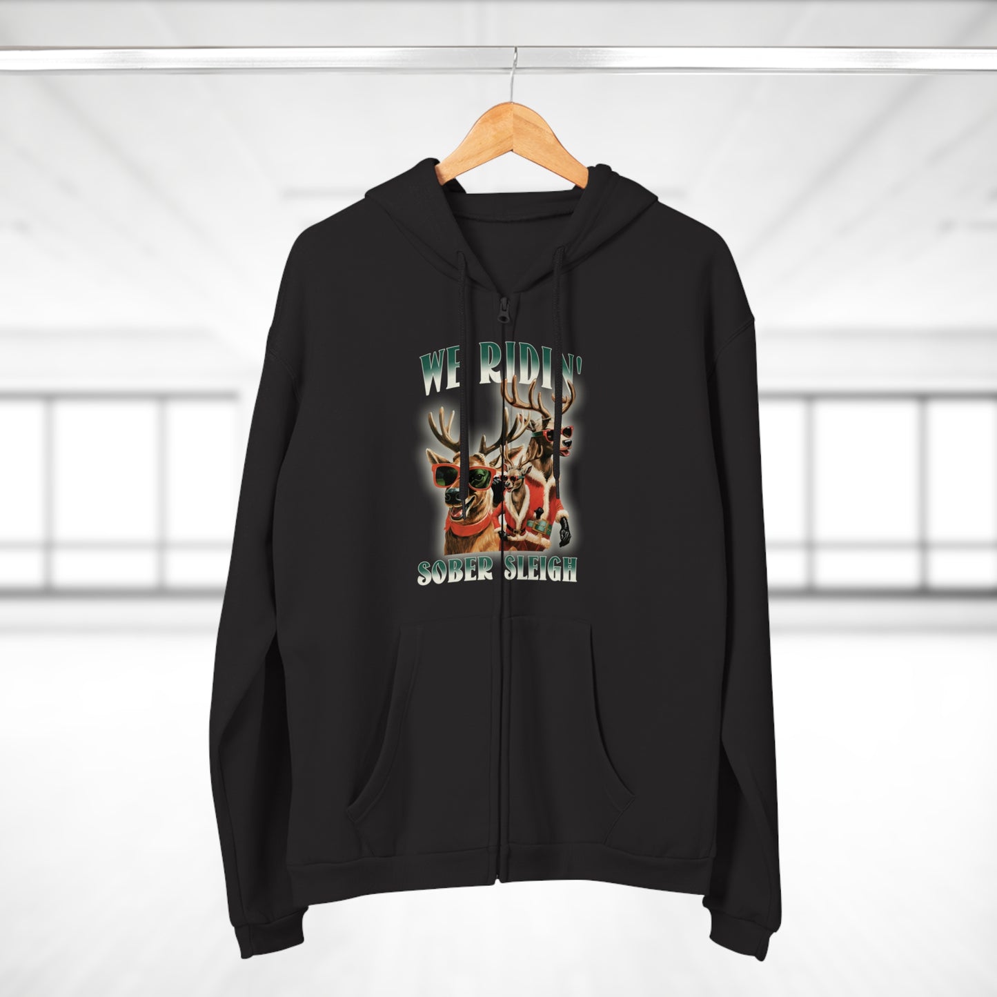 Sober Sleigh Zip Hoodie