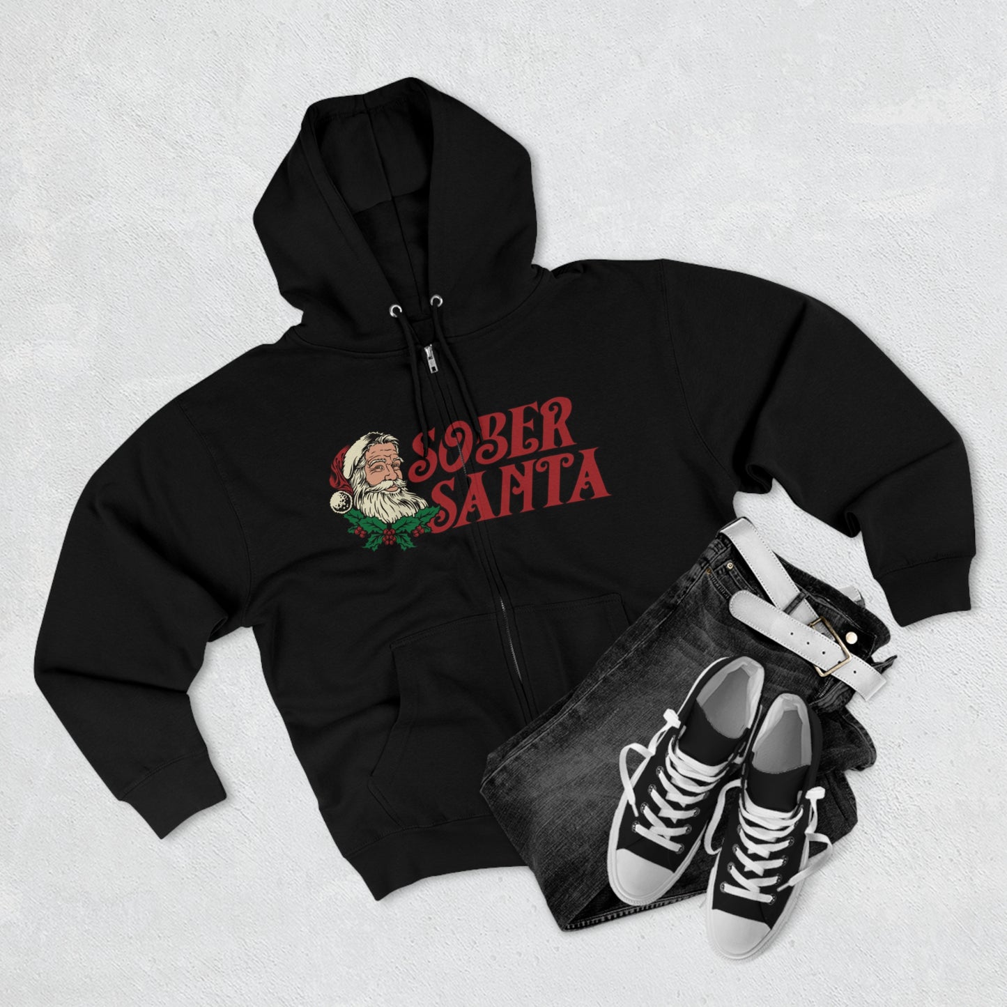 Sober Santa Zip Hoodie