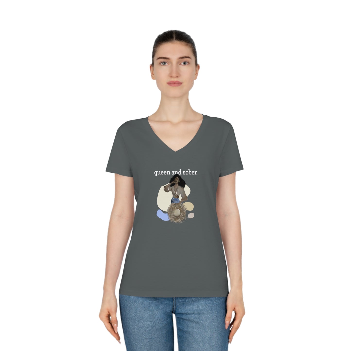 Queen and Sober V-Neck T-Shirt