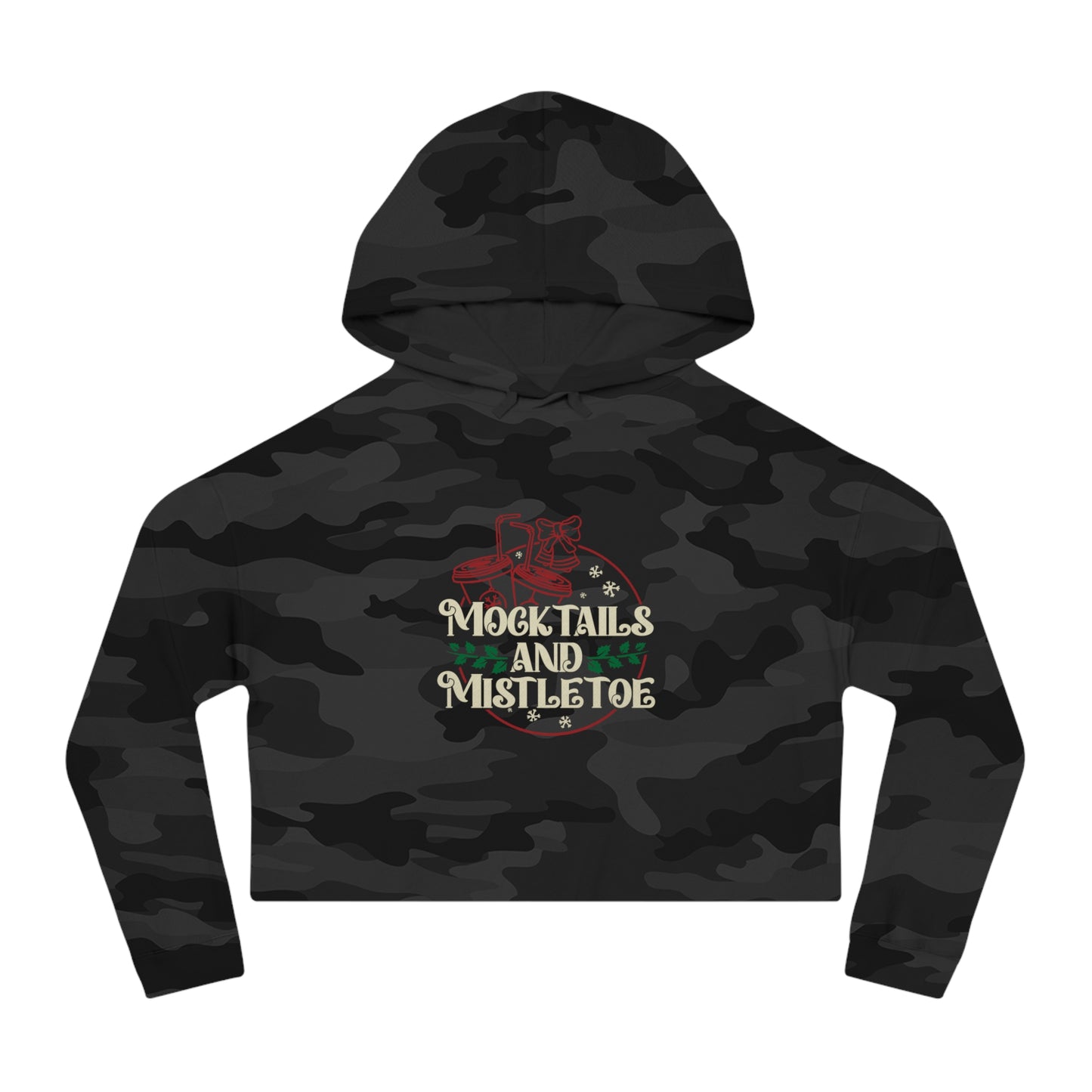 Mocktails and Mistletoe Cropped Hooded Sweatshirt