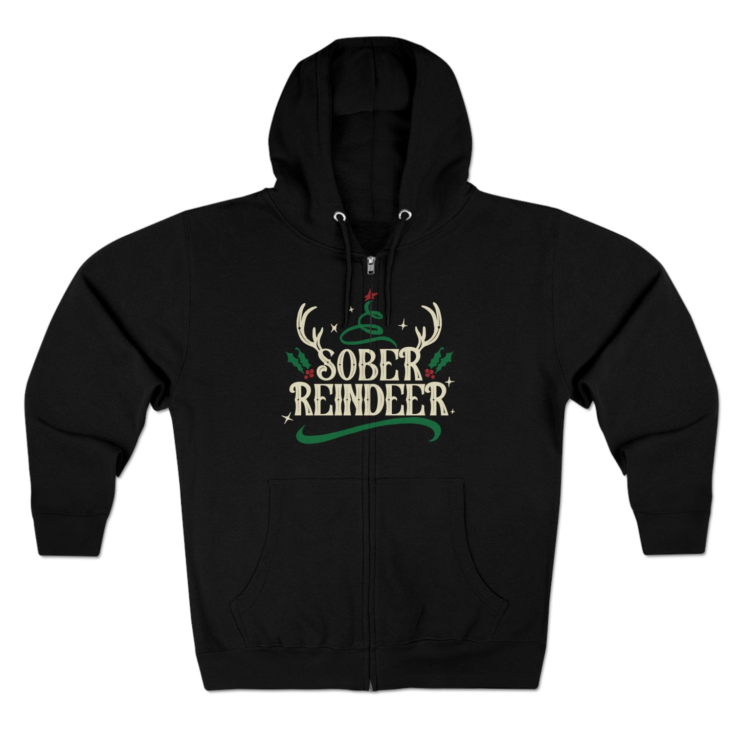 Sober Reindeer Zip Hoodie